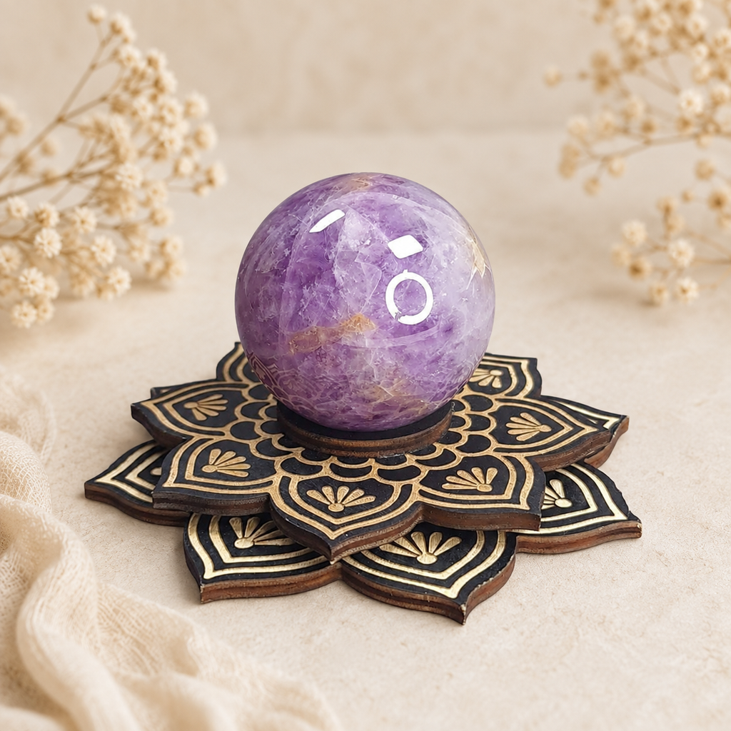 Lotus Wooden Sphere Stand
