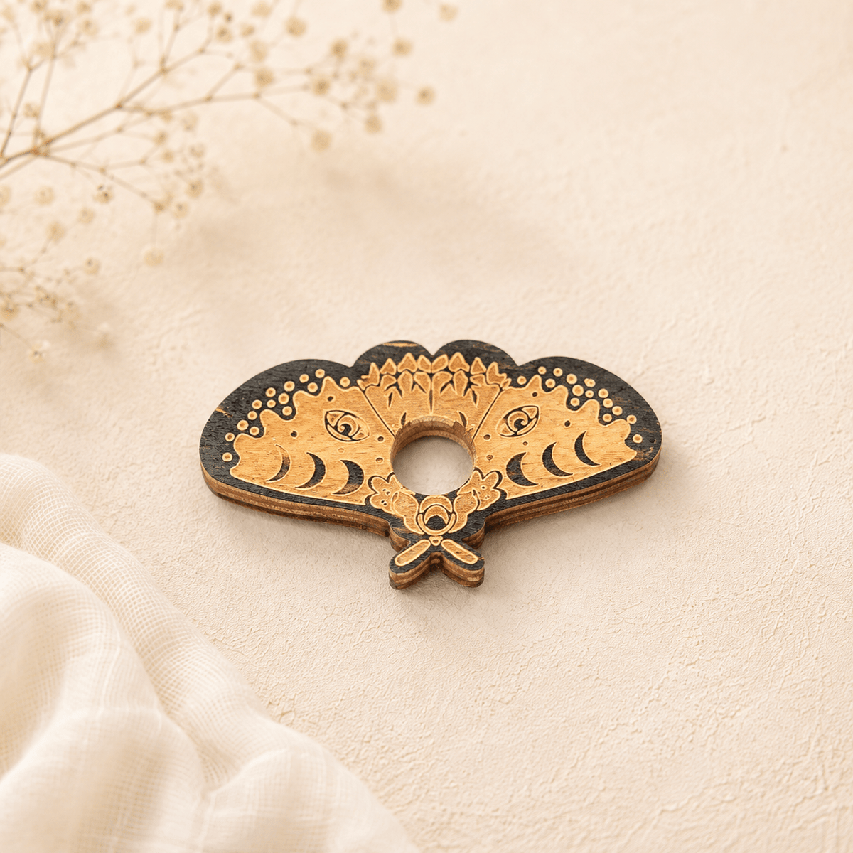 Luna Moth Wooden Sphere Stand