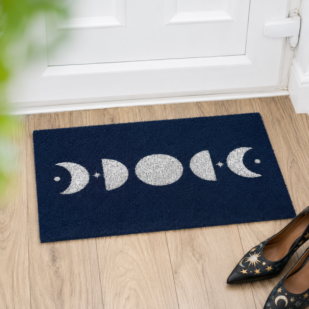 Dark Blue Moon Phase Doormat