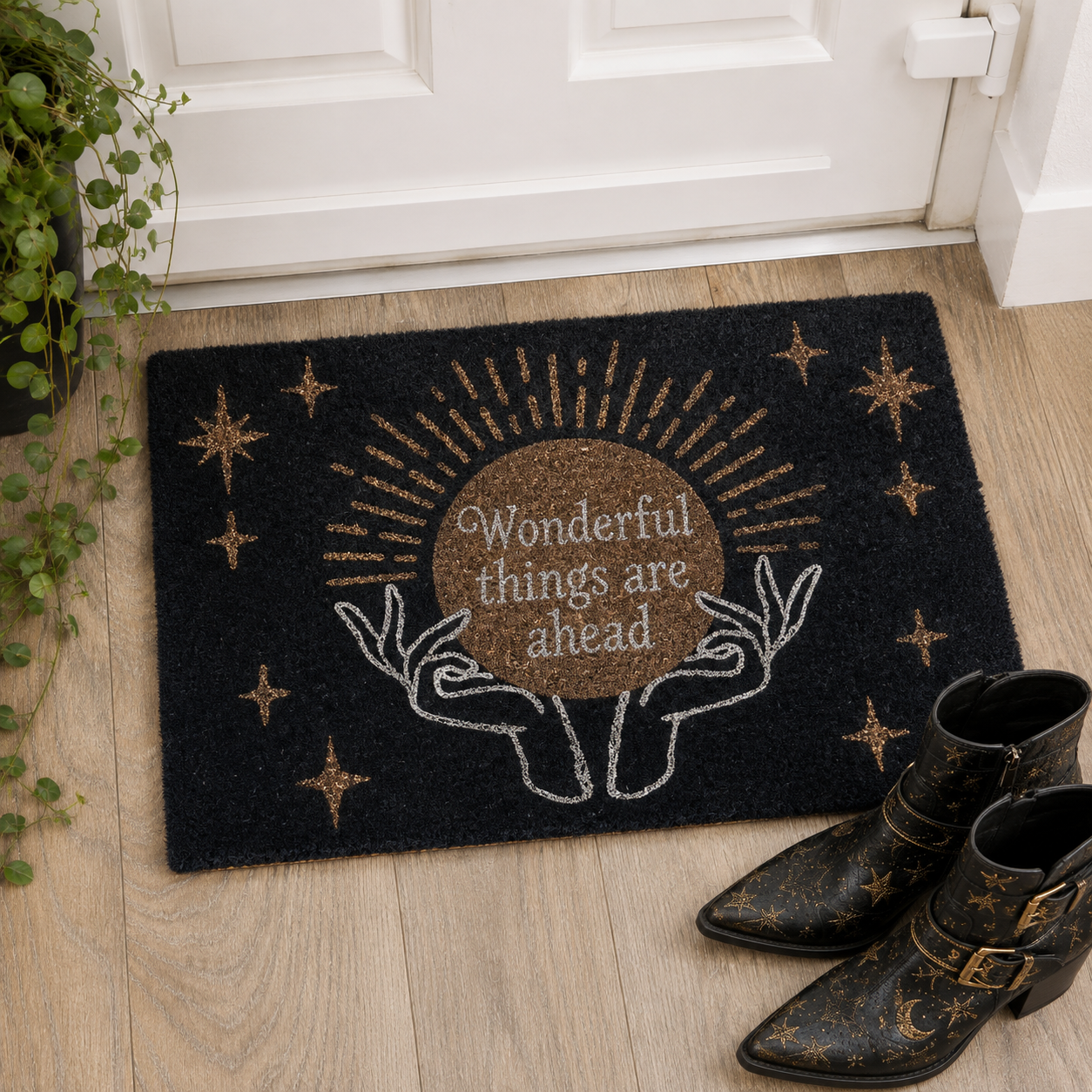 Fortune Teller Black Doormat
