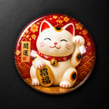 Maneki Neko 4cm Glass Magnet