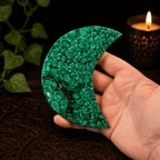 Malachite Moon on Gold Stand