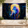 Wolf with Moon Wall Hanging