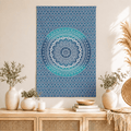 Blue & Turquoise Mandala Cotton Tapestry