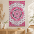 Pink Mandala Cotton Tapestry