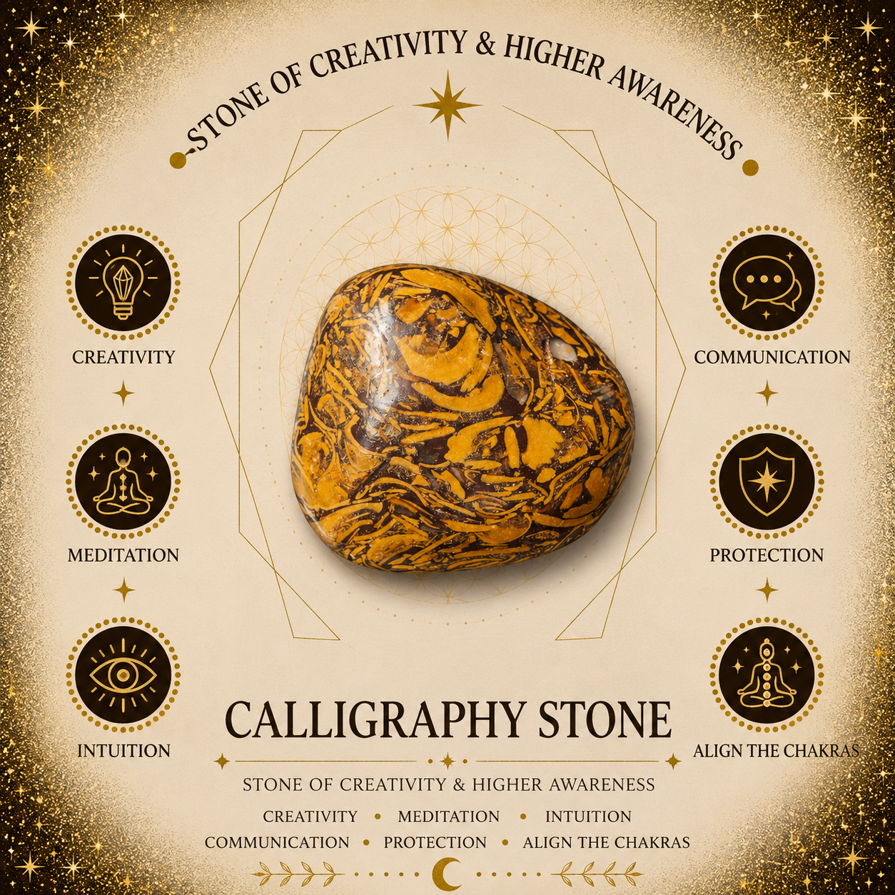 8mm Calligraphy Stone Gemstone Bracelet