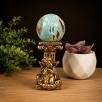 Bronze Cherub Sphere Stand