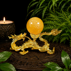 Gold Dragon Metal Sphere Stand