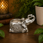 Gun Metal Gray Elephant Metal Sphere Stand
