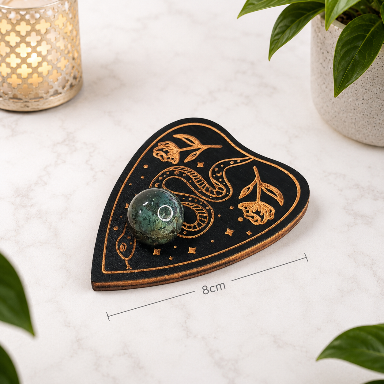 Wooden Sphere Stand - Planchette with Snake