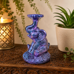 Purple/Blue Sitting Elephant Sphere Stand
