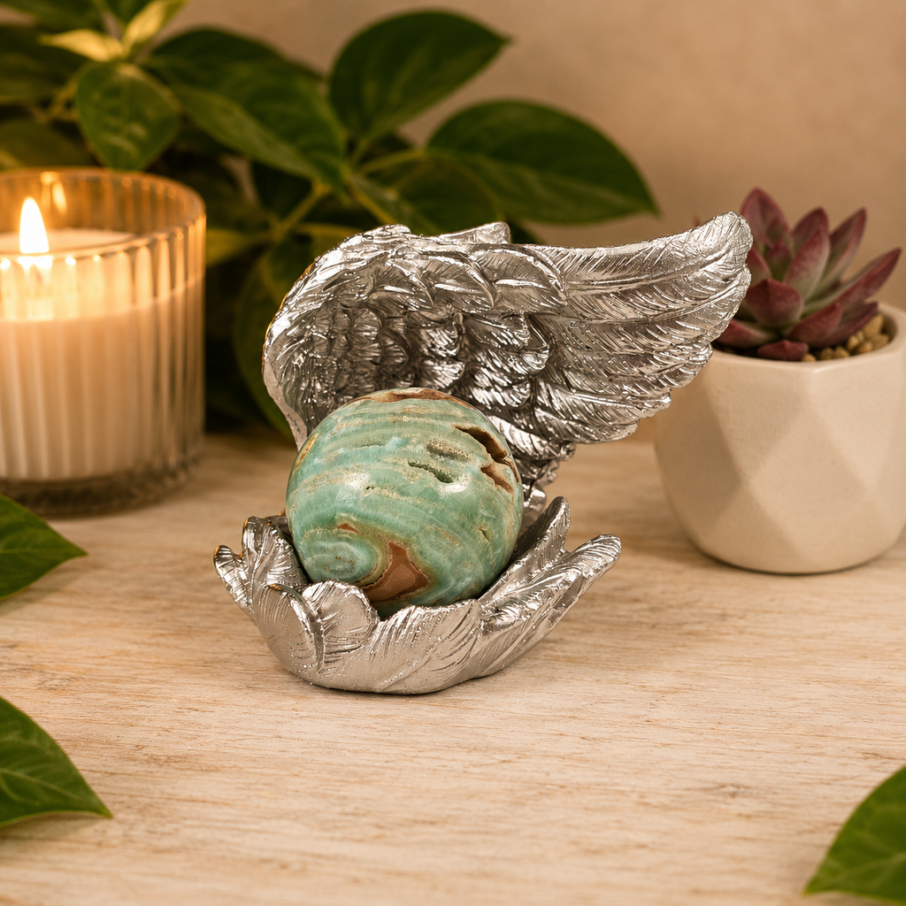 Silver Open Wing Sphere Stand/Trinket Dish