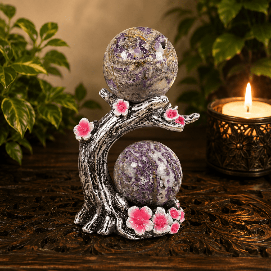 Silver Apple Blossom Sphere Stand