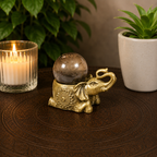 Old Gold Elephant Metal Sphere Stand