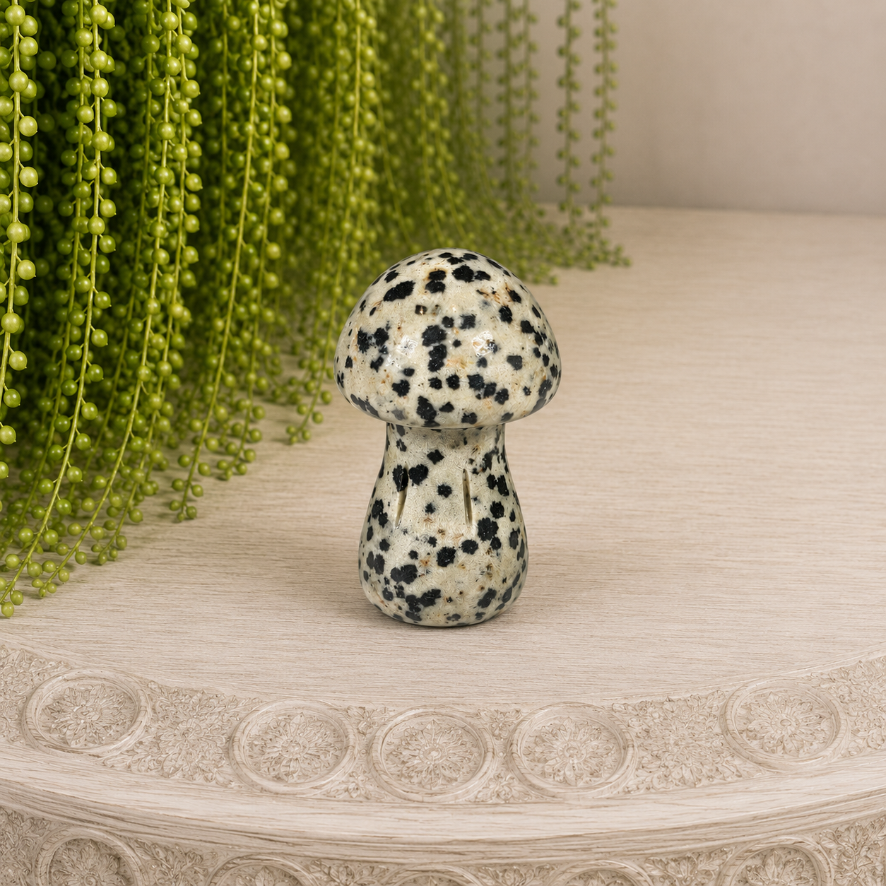 4cm Gemstone Mushroom - Dalmatian Jasper