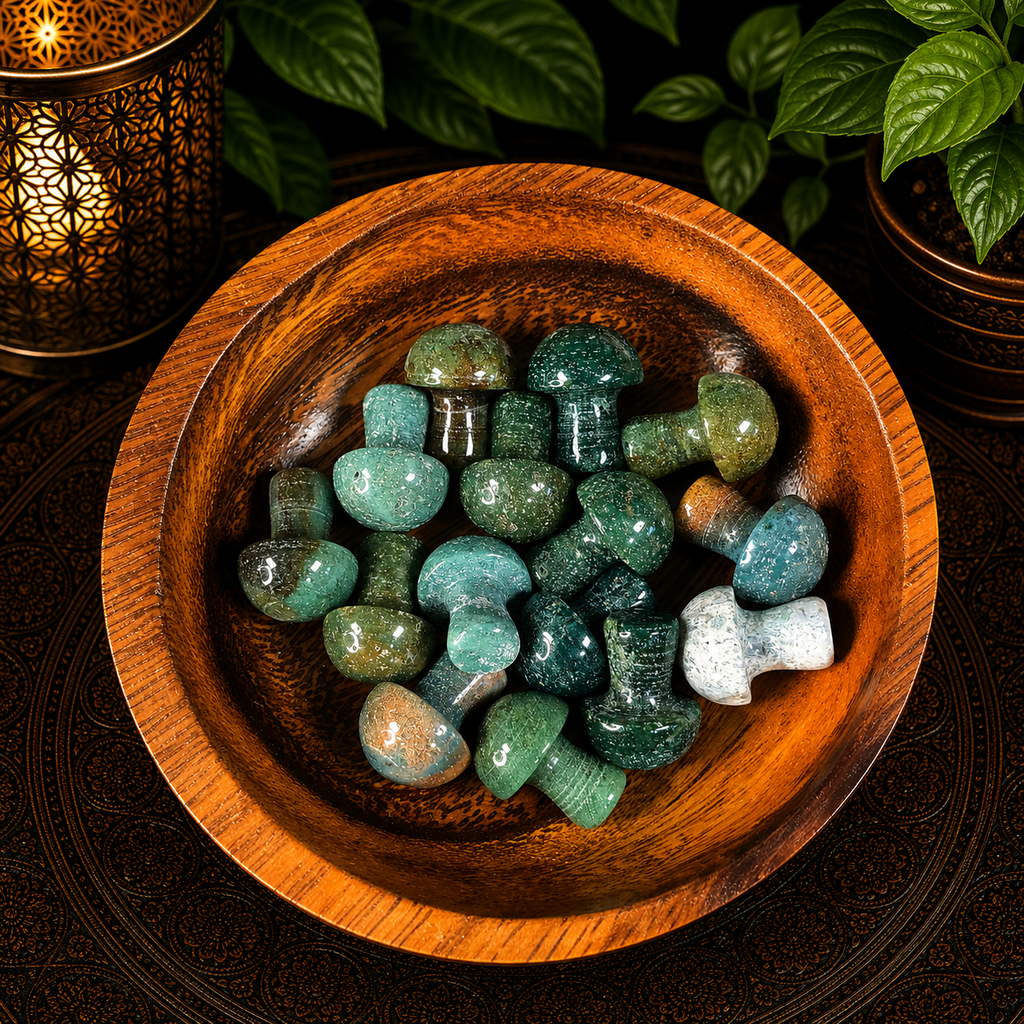 2cm Gemstone Mushroom - Ocean Jasper