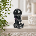 Sitting Black Glitter Stitch Sphere Stand