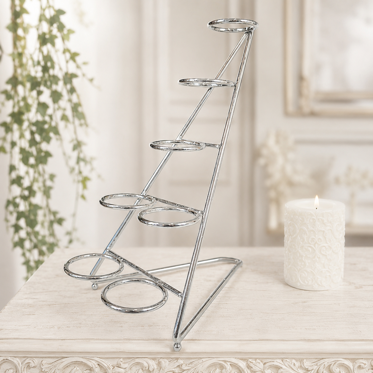 Silver 7 Sphere Metal Stand