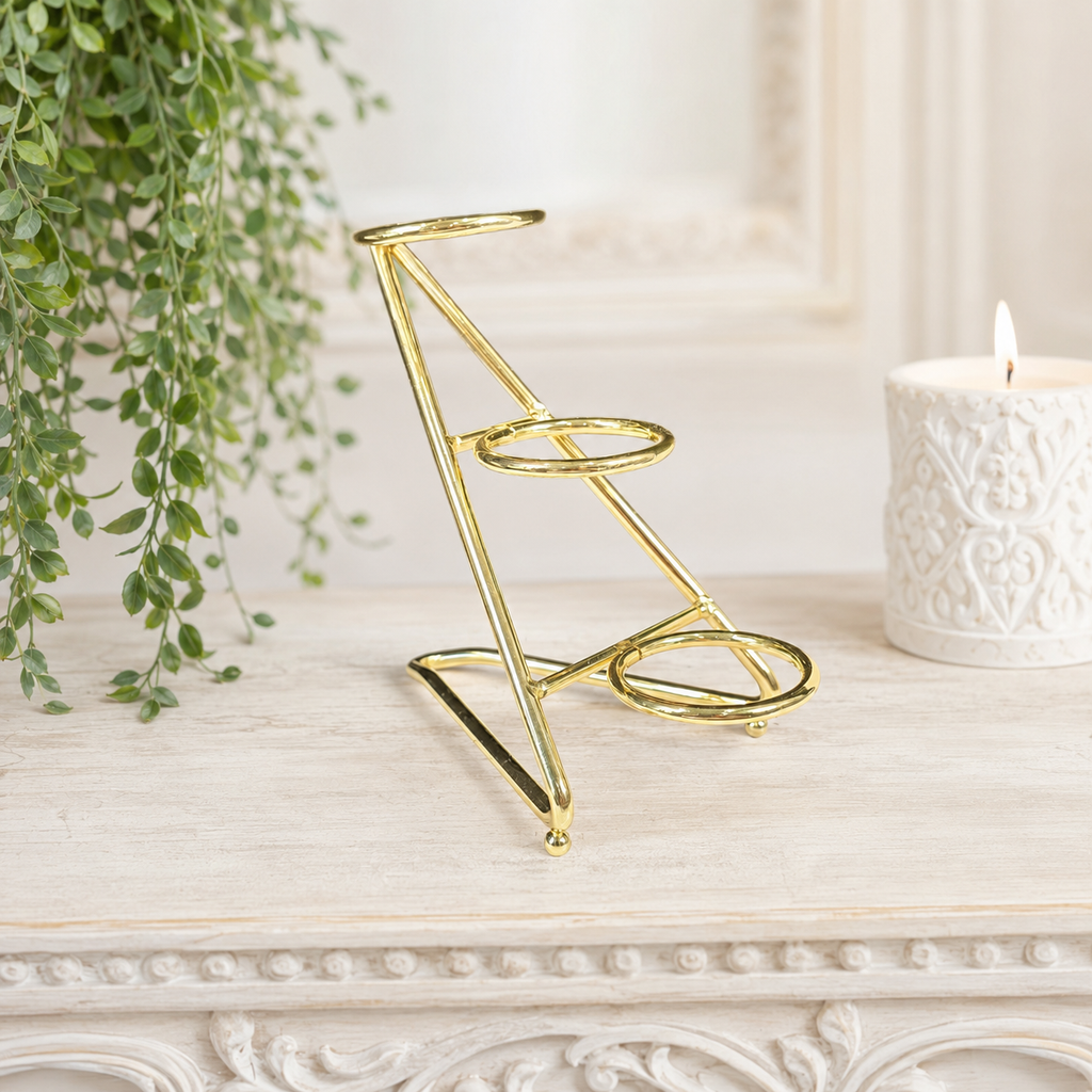 Gold 3 Sphere Tiered Metal Stand