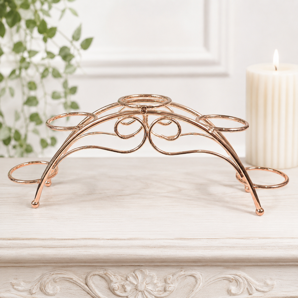 Rose Gold 5 Sphere Arch Metal Stand