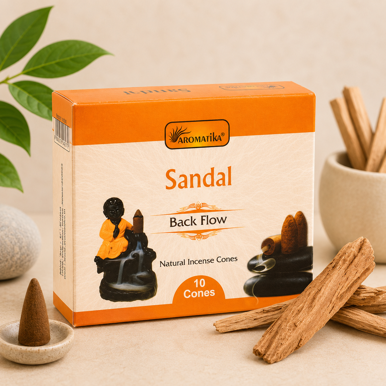 Backflow Aromatika Dhoop Incense Cones - Sandalwood