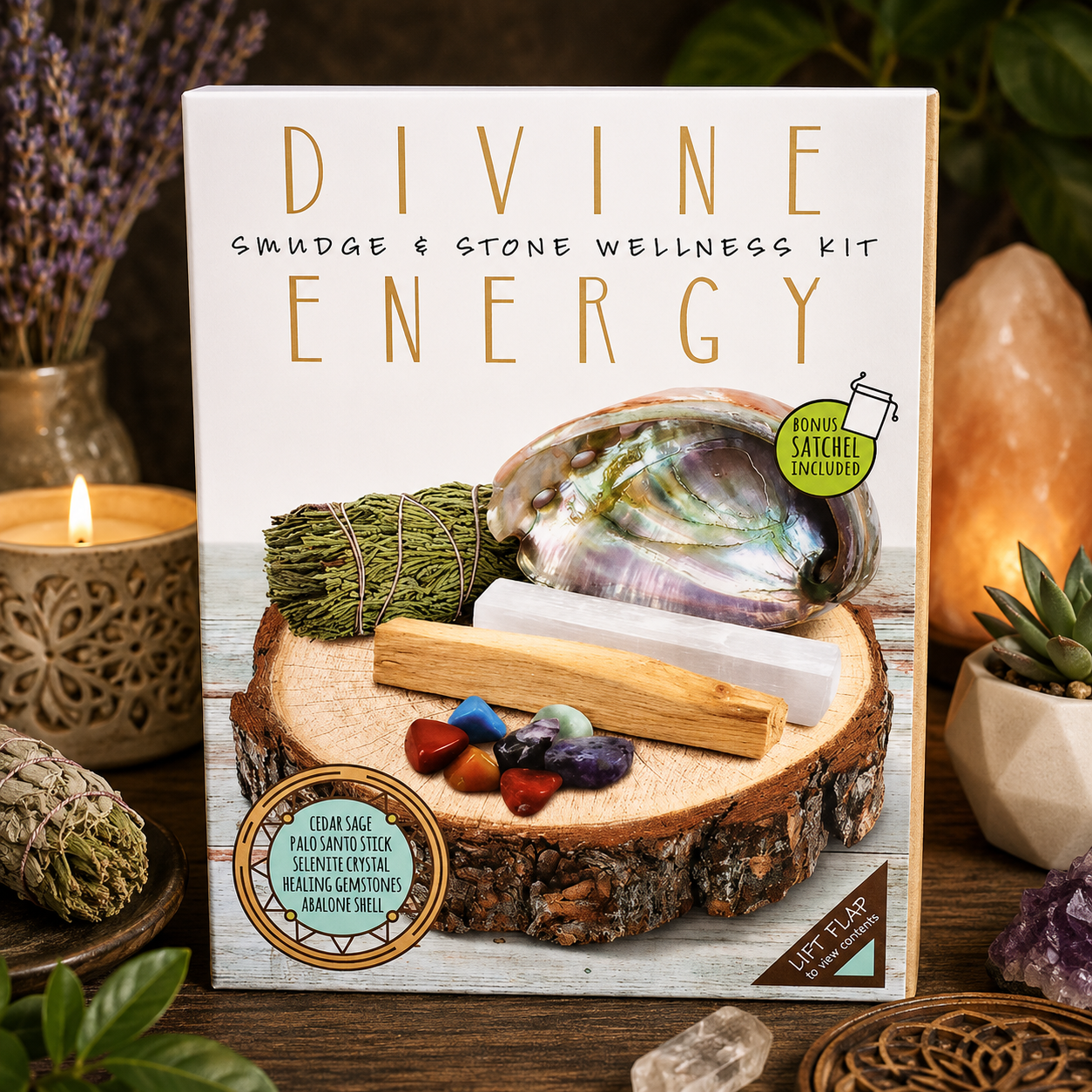 Divine Energy Smudge & Stone Wellness Kit