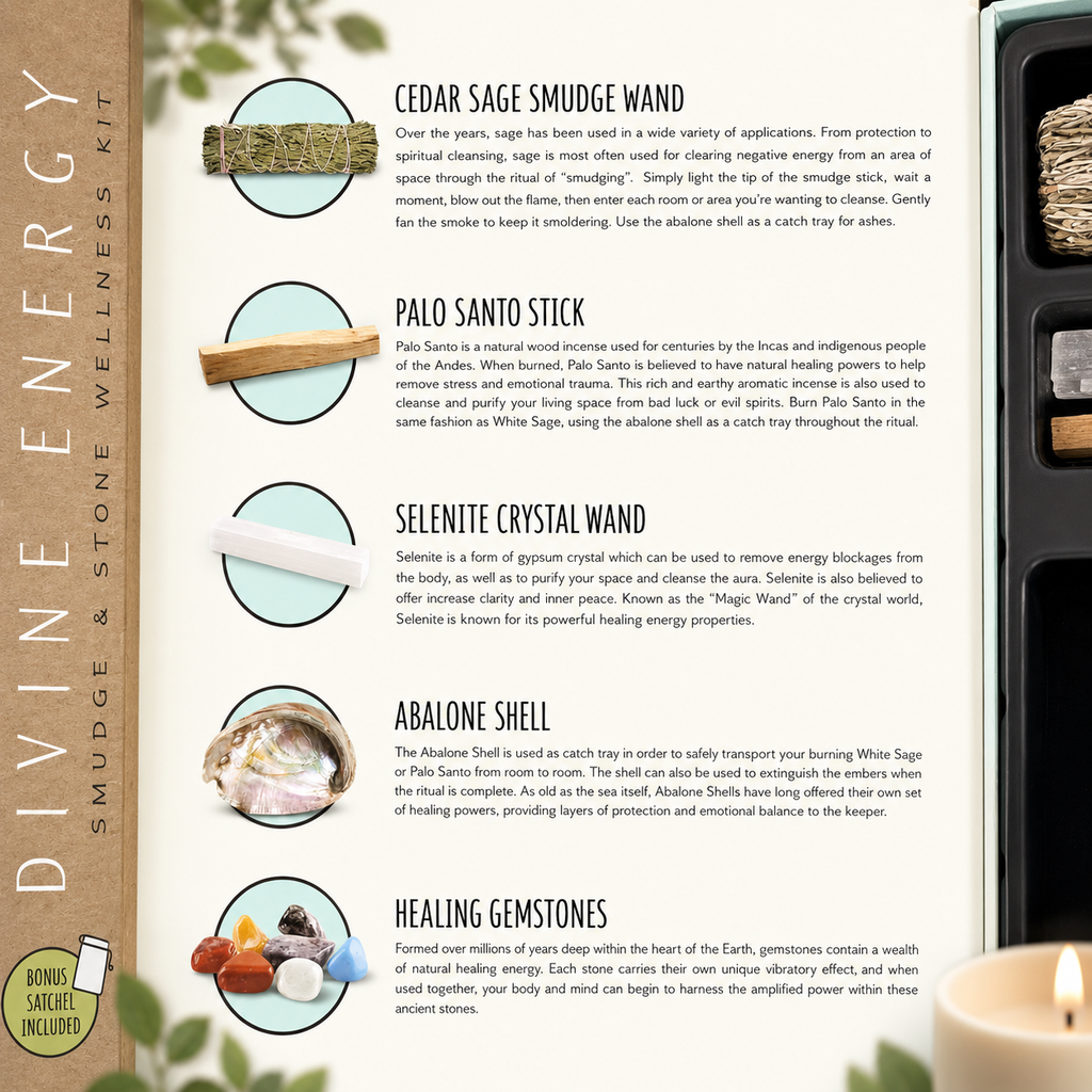 Divine Energy Smudge & Stone Wellness Kit