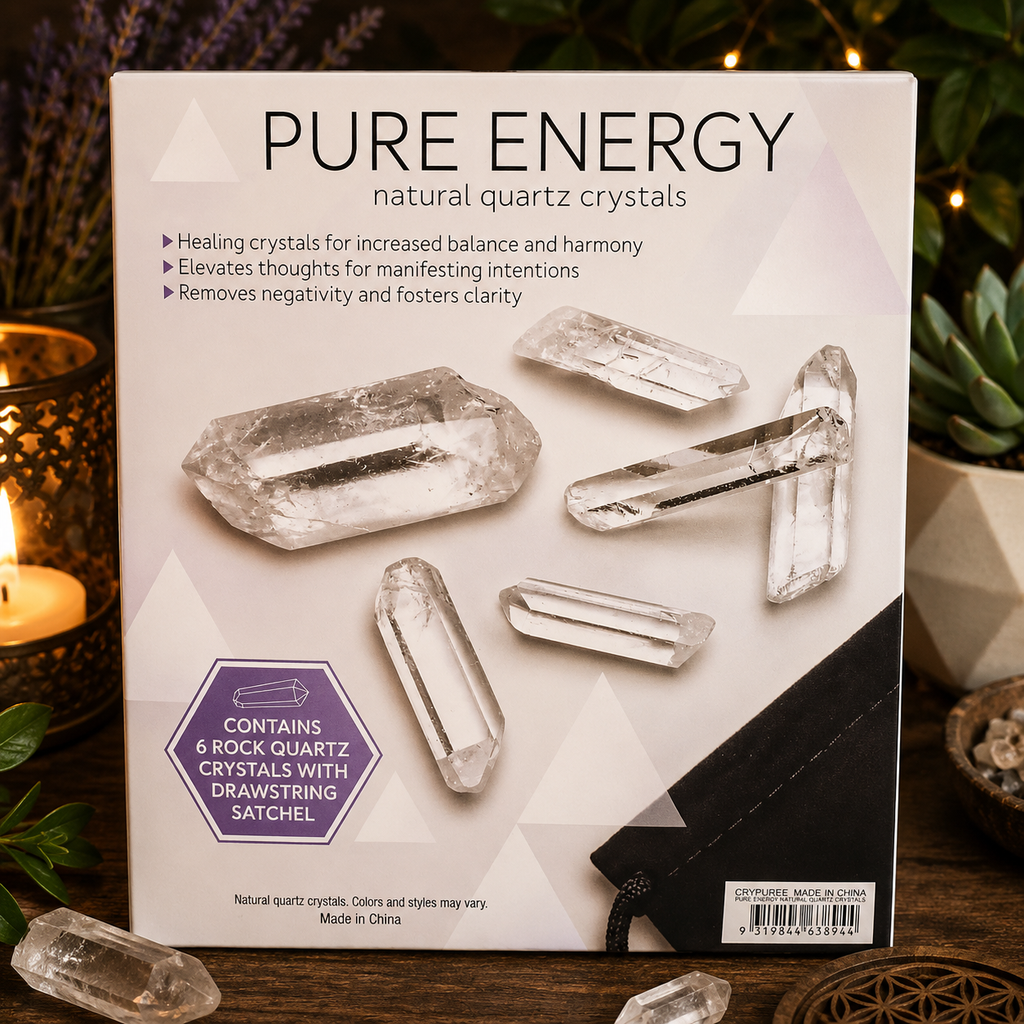 Pure Energy Natural Quartz Crystals Gift Pack