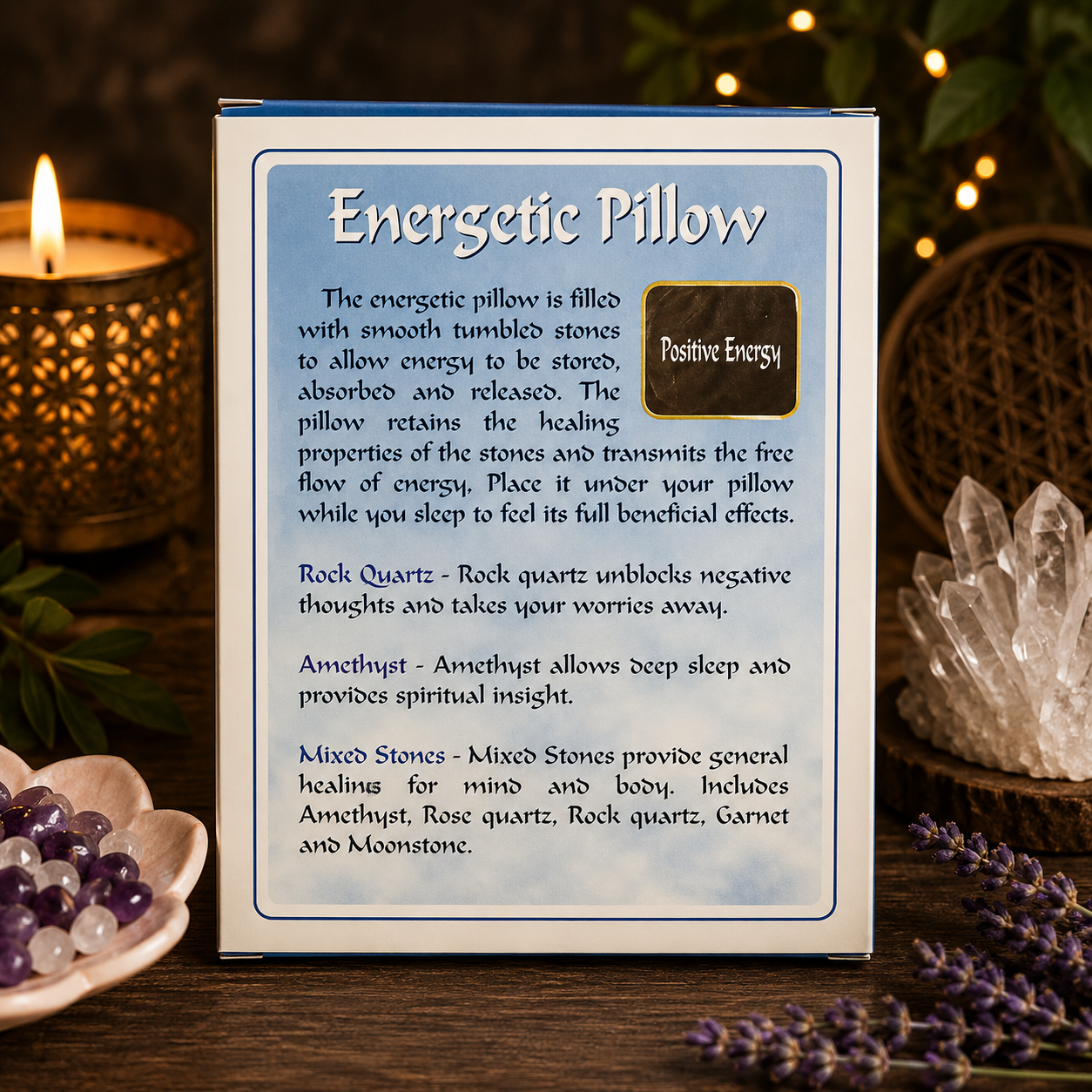 Amethyst Gemstone Energy Pillow