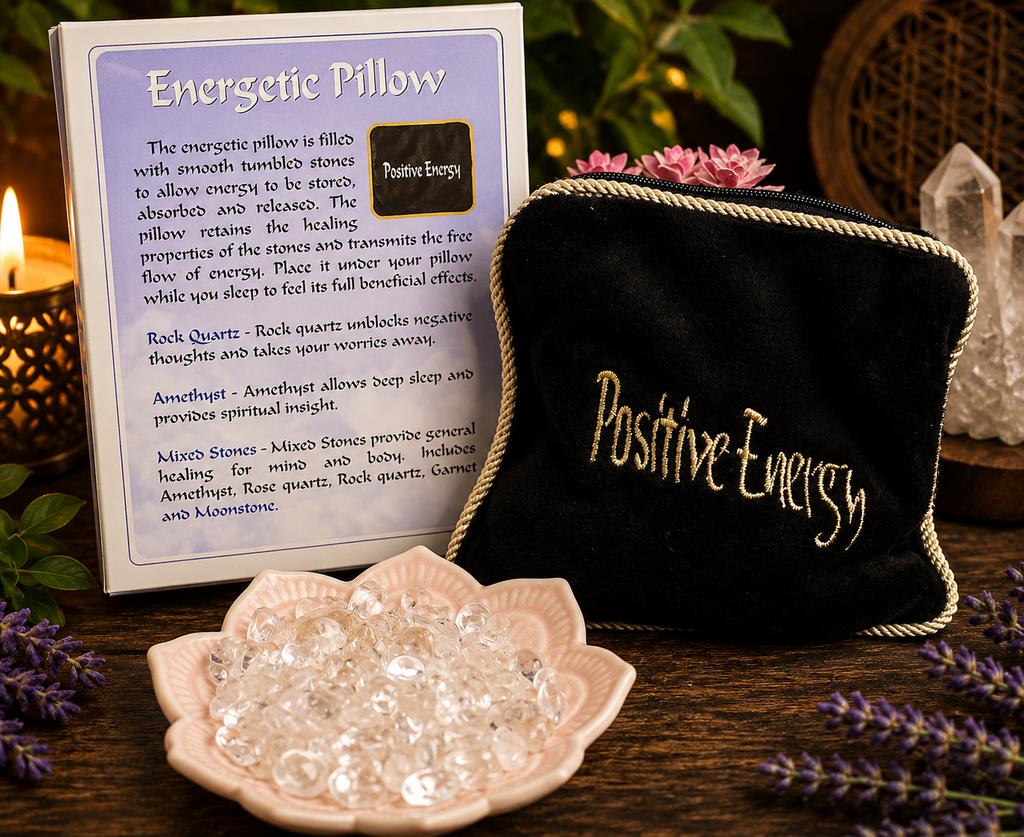 Clear Quartz Gemstone Energy Pillow