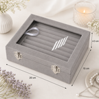 Grey Velvet Ring Box