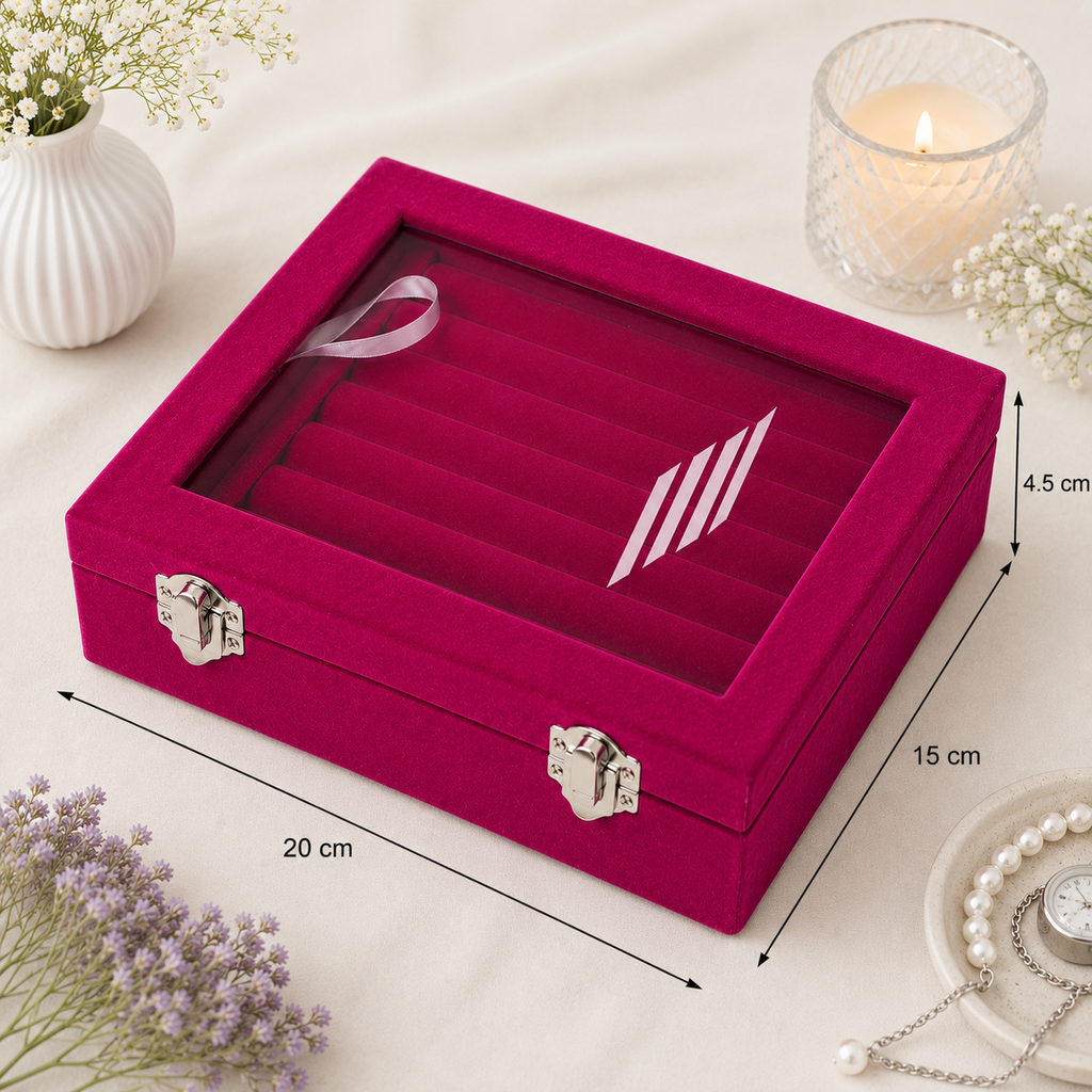 Hot Pink Velvet Ring Box
