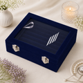 Dark Blue Velvet Ring Box