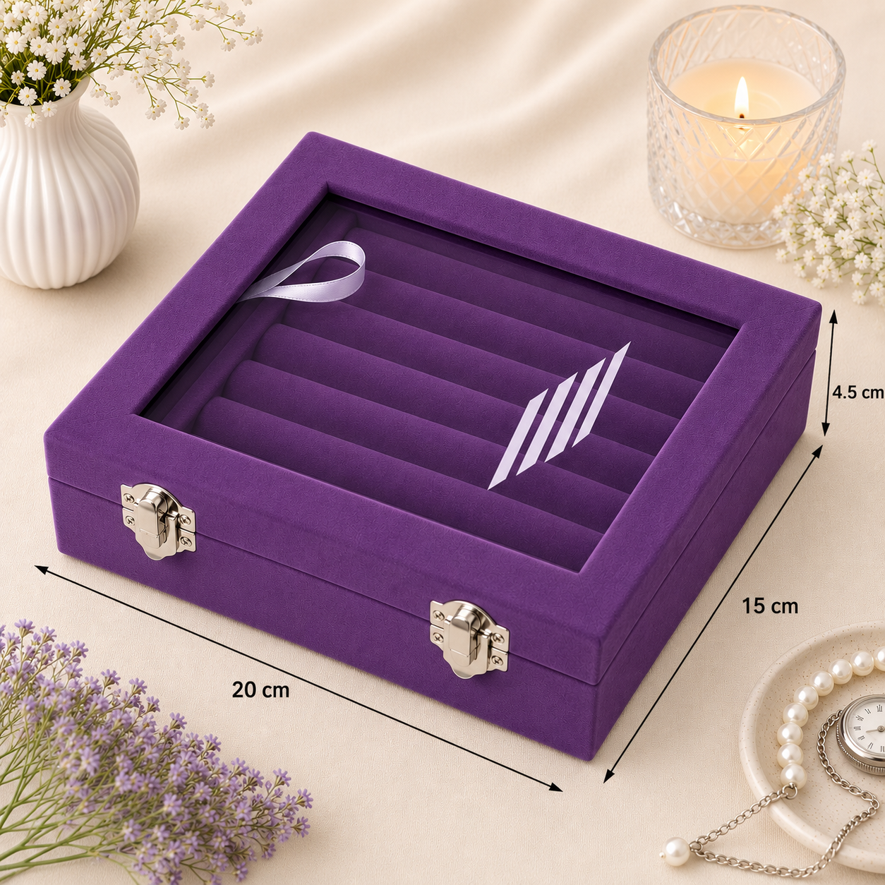 Purple Velvet Ring Box