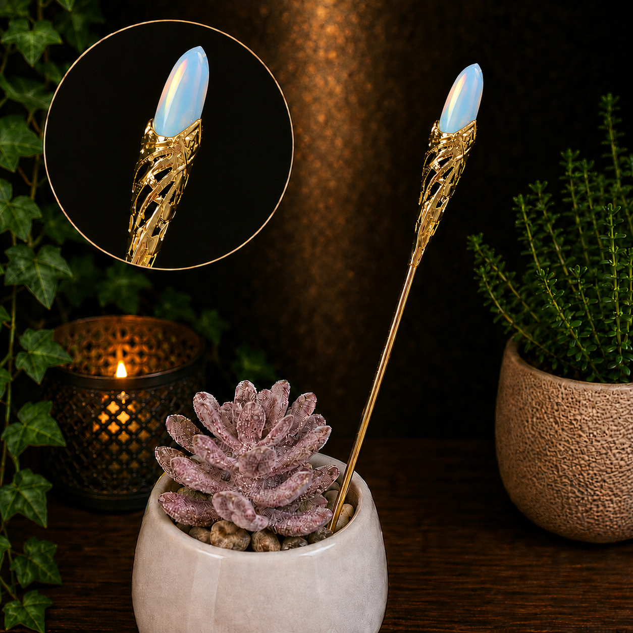 19cm Opalite Garden Stick