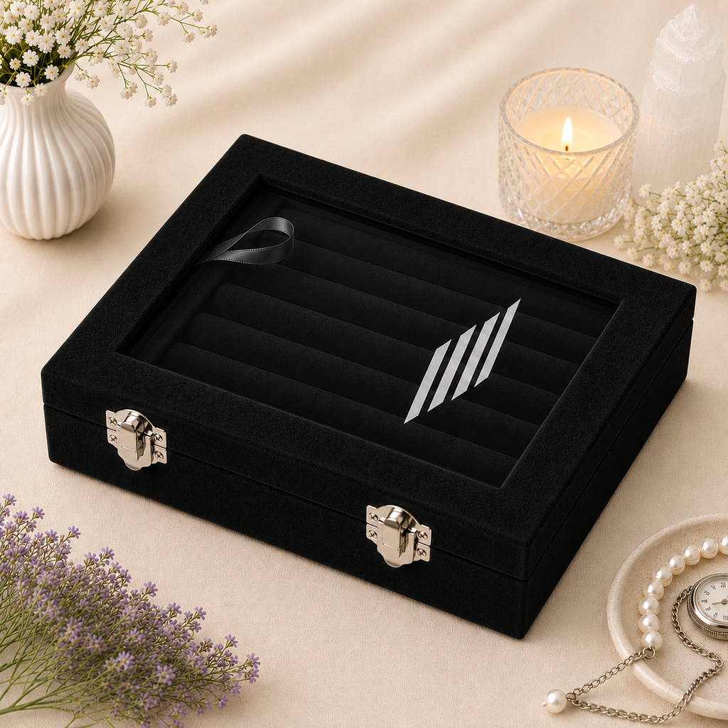Black Velvet Ring Box