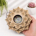 Wooden Lotus White Light LED USB Stand