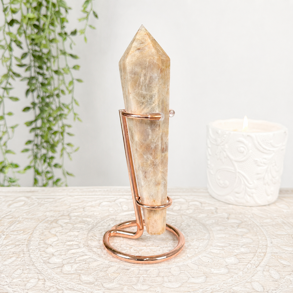 Small Rose Gold Metal Wand Stand