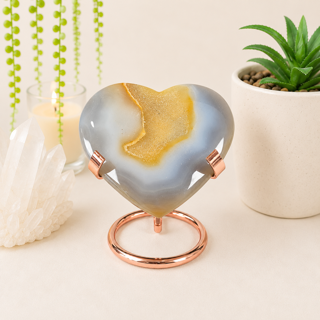 Medium Rose Gold Metal Heart Stand (for 10cm-12cm diam. hearts)
