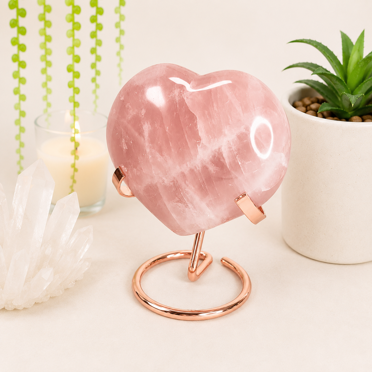 Large Rose Gold Metal Heart Stand (for 12cm+ diam. hearts)