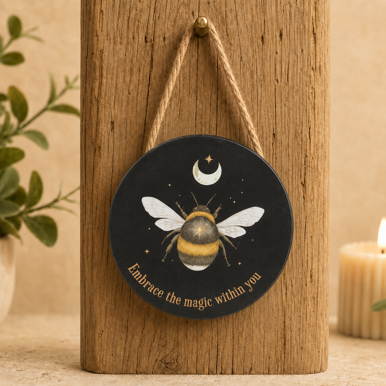 "Embrace the Magic Within You" Dark Forest Mystical Sign