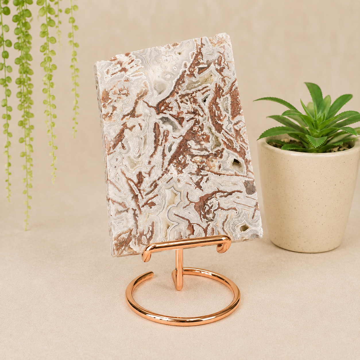 Rose Gold Metal Slice Stand