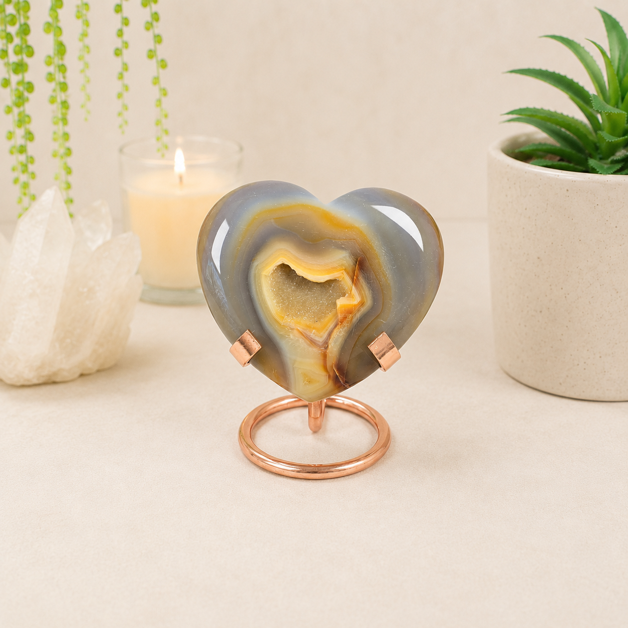 Small Rose Gold Metal Heart Stand (for 8cm-10cm diam. hearts)
