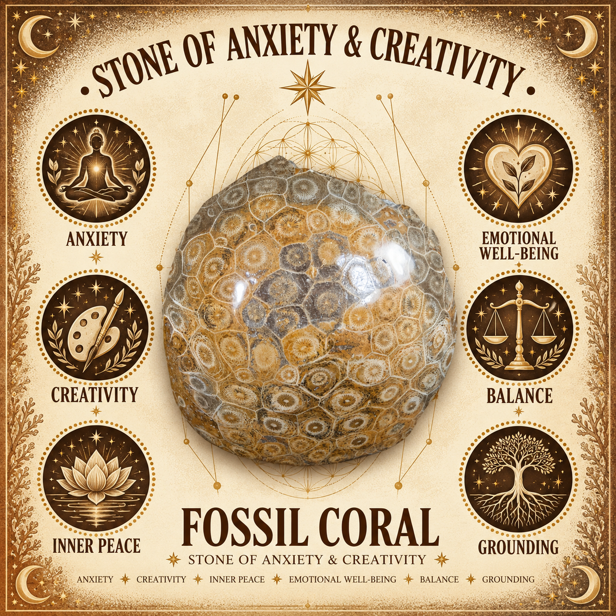 4mm Fossil Coral Gemstone Bracelet
