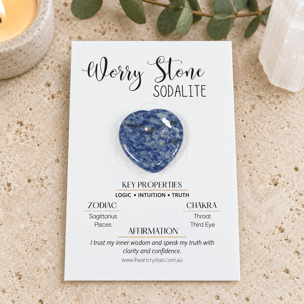 Sodalite Heart Shape Worry Stone (Thumb Stone)