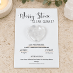 Clear Quartz Heart Shape Worry Stone (Thumb Stone)