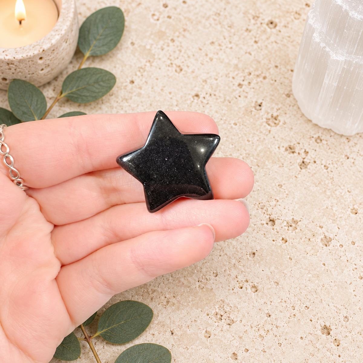 Black Obsidian 3cm Gemstone Star