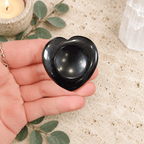 Black Obsidian Heart Shape Worry Stone (Thumb Stone)