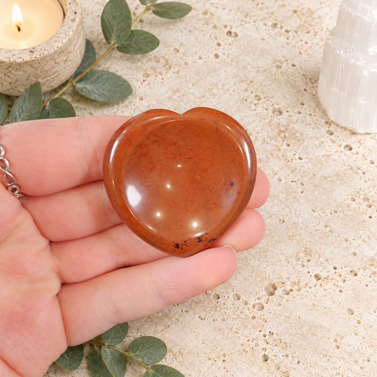 Mahogany Obsidian Heart Shape Worry Stone (Thumb Stone)