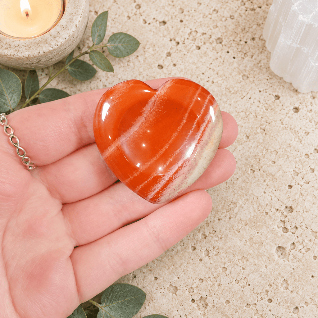 Red Jasper Heart Shape Worry Stone (Thumb Stone)